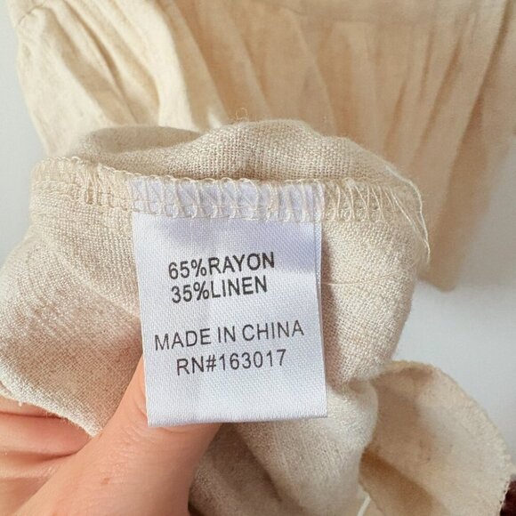 Princess Polly Tay Linen Blend Romper NWT Beige Size 10 - Picture 8 of 8